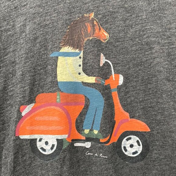 Ariat Long Sleeve Cotton Top Heathered Grey with Cartoon Motive size S - Picture 2 of 8